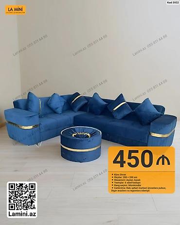 pufiklər: Məhsul: Künc divan dəsti - Ölçü: 280 × 200 sm - Mexanizm: Açılan — 1