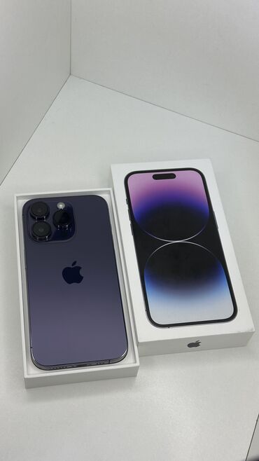 Apple iPhone: IPhone 14 Pro, Б/у, 128 ГБ, Deep Purple, Коробка, 87 %