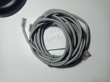 роутер б у: Кабель комнатный, 5,5 метра UTP Cat 5E, RJ45, обжат с двух сторон