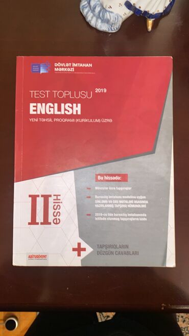 6 ci sinif ümumi tarix testləri: İngilis dili Testlər 9-cu sinif, DİM, 2-ci hissə, 2019 il