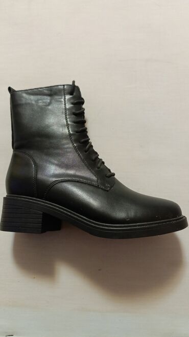 Ботинки и ботильоны: Женская осенняя обувь, (черный цвет): 1) Ботинки дерби из замши - — 14