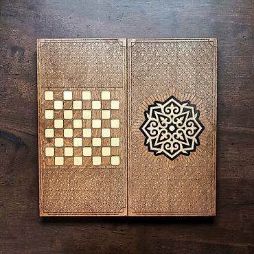 Шахматы: Набор 2в1шахматы+нарды, с резной деревянной доской и фигурками из — 2