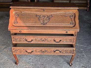 Stilski radni stolovi: Drveni pisaći biro/sekreter u klasičnom stilu - Masivno drvo u toploj — 6