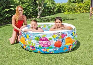 бассейны для детей: Детский надувной бассейн 152х56 см "Аквариум" 360 л, от 6 лет