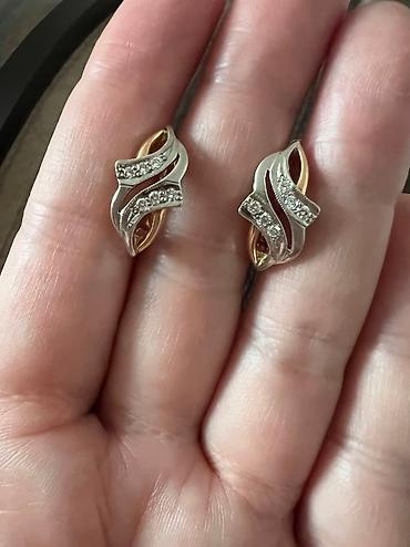 Другие ювелирные изделия: 1-Серьги СССР, вес 6,19 очень красивые, редкие, камни муассанит — 12