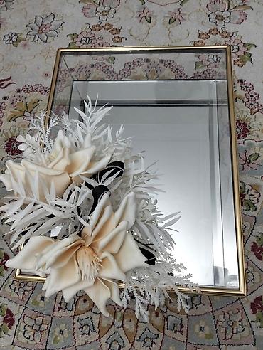 Sandıqlar: Güzgülü dekorativ qutu – güllü kompozisiya ilə - Material: tamamilə — 1