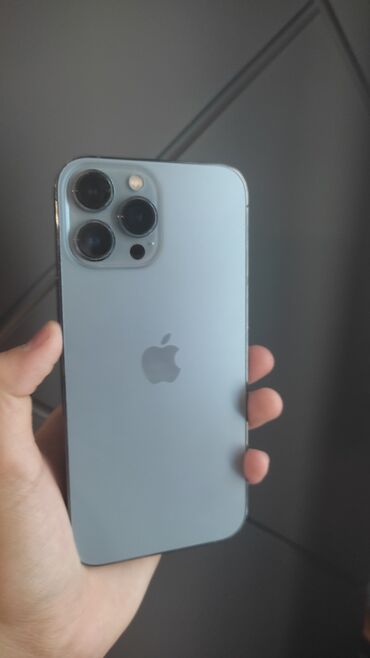 макбук про 13 м1: IPhone 13 Pro Max, Колдонулган, 128 ГБ, Blue Titanium, Заряддоочу түзүлүш, Каптама, 88 %