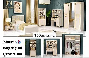 guzgulu stol: Uşaq/yeniyetmə otağı üçün mebel dəsti Dəstə daxildir: - Tək nəfərlik — 1