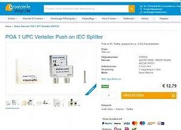 Aksesoari za TV i video: Braun teleCom POA 01-UPC – push-on IEC razdelnik (splitter) - Model — 13