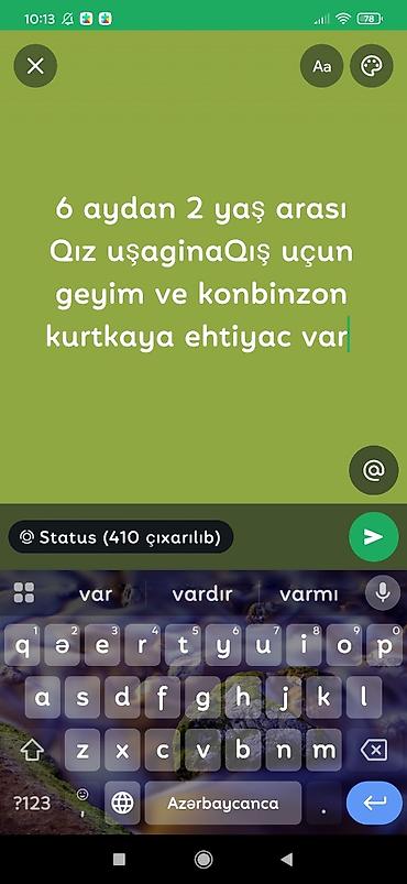 6 aydan 2 yaş arası Qız uşaginaQış uçun geyim ve konbinzon kurtkaya lalafo.az -da 6 aydan 2 yaş arası Qız uşaginaQış uçun geyim ve konbinzon kurtkaya
