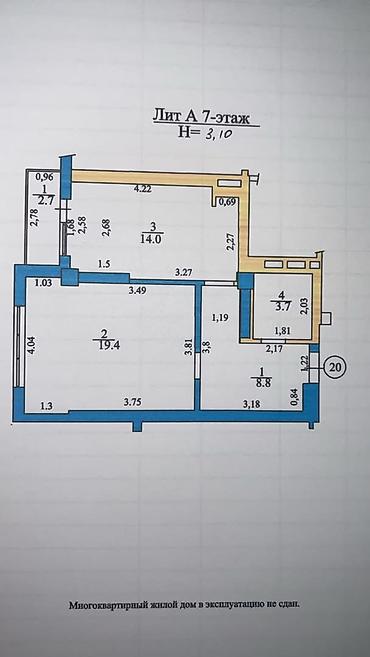 профессор зимы: 1 комната, 49 м², Асанбай мкр Элитка, 7 этаж, Евроремонт — 6