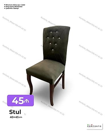 Stul – 40×45 sm ölçü - Yüksək arxalı, romb tikişli və düyməli dizayn