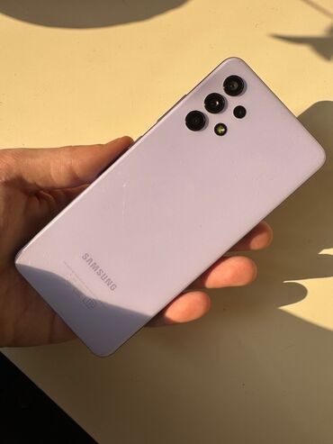 Samsung: Samsung Galaxy A32, 128 GB, rəng - Bənövşəyi, Barmaq izi, İki sim kartlı, Face ID