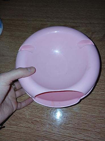 ev ucun dekorlar: URVE markalı plastik küllük - Model: Hanımlı Çezveli (etiketdə “URVE” — 1
