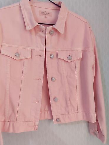 ag jaket: Məhsul: Açıq çəhrayı cins jaket - Model: Klassik denim jaket, qısa — 1