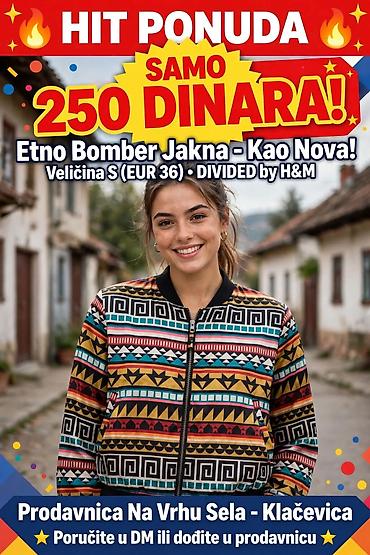 patika reebok: Etno bomber jakna – DIVIDED by H&M - Veličina: S (EUR 36) - — 1