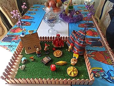 ritual samlar haqqinda: Novruz Temalı Miniatür Kompozisiya Seti - Taxta çəpərlə əhatələnmiş — 2