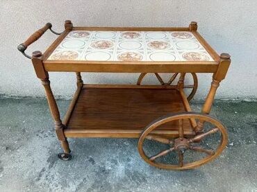 RS - Antique Drinks Carts: Stara drvena barska kolica za piće ✨ Odlično stanje 📸 Kao na slikama — 6