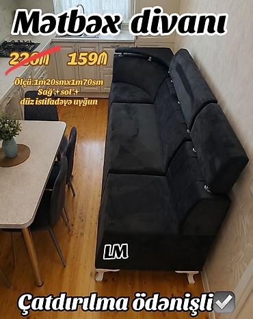 Divanlar: Məhsul: Mətbəx divanı - Rəng: qara - Ölçü: 1 m 20 sm x 1 m 70 sm - — 1