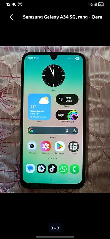 islenmis soyuducu: Samsung Galaxy A34 5G, 128 GB, rəng - Qara, İki sim kartlı — 1