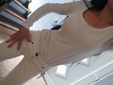 beli bodi: Zara, S (EU 36), Cotton, Single-colored, color - White