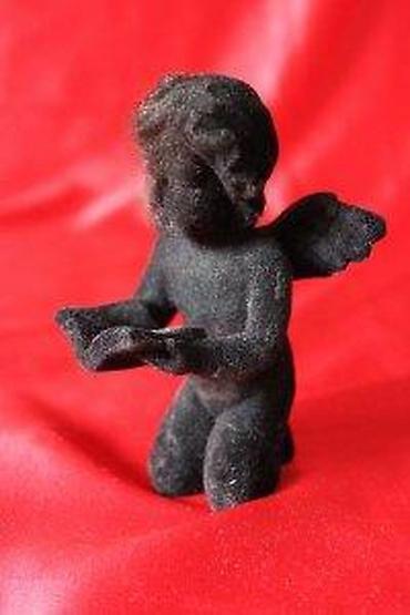 Figure: STARA FIGURA CRNI ANĐEO, GIPS I PLIŠ, RARITET | Stara drvena figura — 11