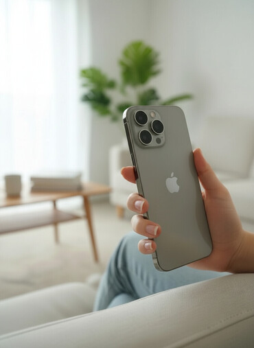 Apple iPhone: IPhone 15 Pro Max, Б/у, 256 ГБ, Natural Titanium, Защитное стекло, 99 % — 1