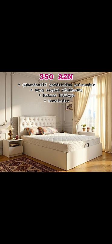 sufre modelleri: Bazalı çarpayı – 350 AZN - Daxili baza hissəsi: qalxan mexanizmli — 1