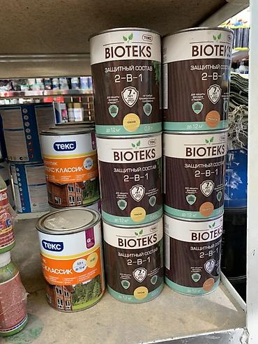 Пропитка для древесины: Защитный состав для древесины BIOTEKS 2-в-1, 0,8 л. Предназначен для — 1