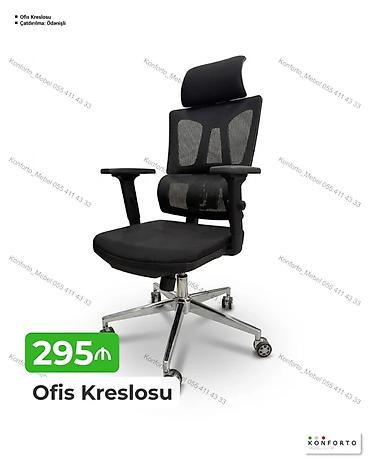 Ofis kreslosu - Ergonomik dizayn: baş dəstəyi, bel dəstəyi və