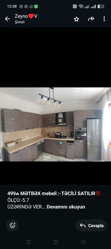 Гостиные гарнитуры: *499₼ MƏTBƏX mebeli :-TƏCİLİ SATILIR*‼️ ÖLÇÜ:-5.7 ÜZƏRİNDƏ