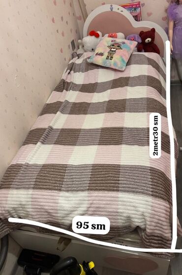tək matras: Для девочки, Б/у, Кровать, С подъемным механизмом, С матрасом, Без выдвижных ящиков