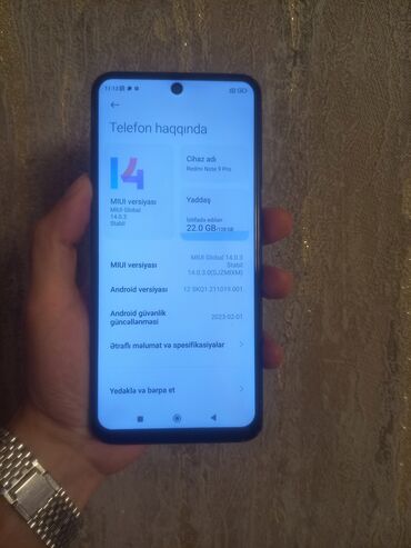 Tecno: Redmi Note 9 Pro, 128 GB, rəng - Göy, Sensor, Barmaq izi, İki sim kartlı