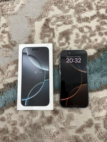 беспроводной микрофон: IPhone 16 Pro Max, Колдонулган, 256 ГБ, White Titanium, Куту, 93 %