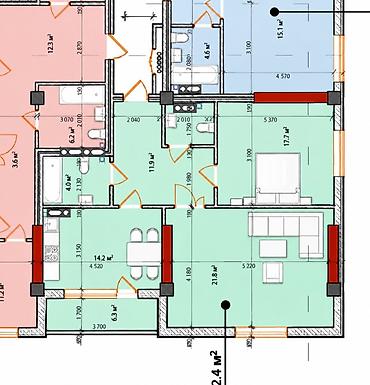Продажа квартир: 2 комнаты, 84 м², Цум Элитка, 12 этаж, ПСО (под самоотделку) — 3