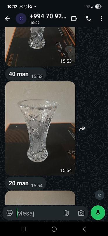 Bir vaza, Xrustal