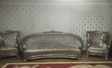 детские кроватки для девочек: Комплект мягкой мебели, Б/у, Самовывоз, цвет - Бежевый