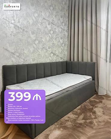 Künc divan-çarpayı - Ölçü: 90 × 200 sm - Mexanizm: açılmayan, bazasız