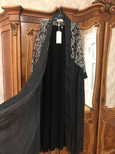 sumqayitda jaket: Zərif abaya/kimono üslublu qadın üst geyimi - Rəng: qara - Üst hissə — 5