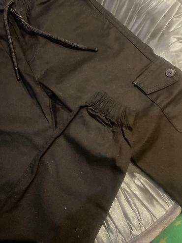 pant: 9yaş yeni karqo cibli pambıq şalvar slim fit model rəngi tünd qaradır — 3