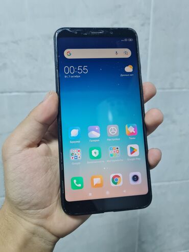 поко f: Redmi, Redmi 5 Plus, Б/у, 64 ГБ, цвет - Черный, 2 SIM