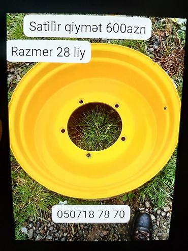 Disklər: Məhsul: Sarı rəngli metal disk (təkər diski) Ölçü: 28-lik Material — 1