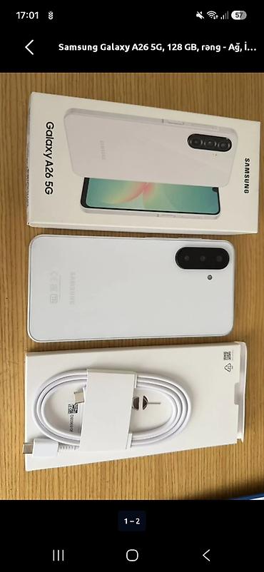 aux usb: Samsung Galaxy A26 5G, 128 GB, rəng - Ağ — 2