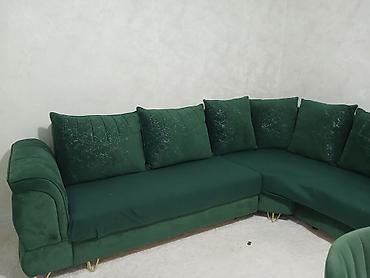 divan kreslo satilir: Künc divan, Qonaq otağı üçün, Vеlur parça — 7