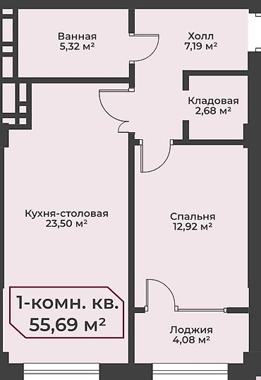 Батирлерди сатуу: Продаю!!! 2-комн. квартиру 55.69 м² | ЖК «Гранд Восток», Восток-5 | 66 — 4