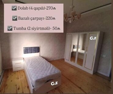 Komodlar: *Dolab (4 qapılı) 270Azn* Ölçü:200×160×47 *Bazalı çarpayı - Matras