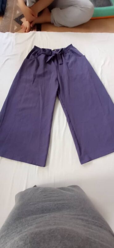 спорт брюки: Юбка-брюки, Средняя талия, 3XL (EU 46), 4XL (EU 48), цвет - Фиолетовый