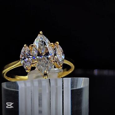 Помолвочные, Кольцо, Серебро, Бриллиант, 2.01-2.50 карат