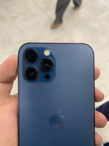 скупка айфона: IPhone 12 Pro Max, Б/у, 256 ГБ, Pacific Blue, Защитное стекло, Чехол, Кабель, 80 %