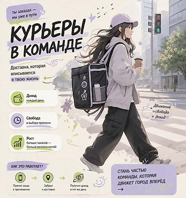 пешие курьер: Требуется Велокурьер, Мото курьер, На самокате — 1